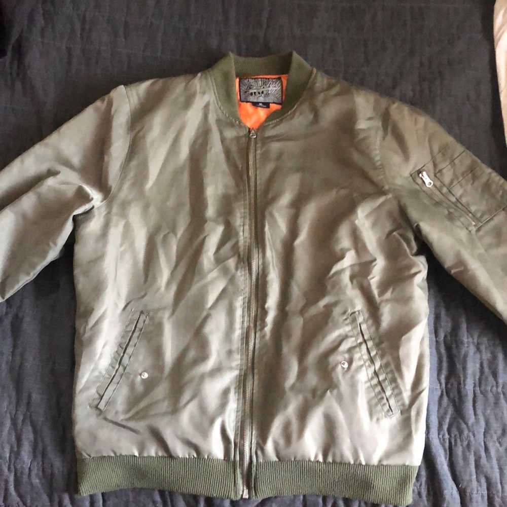 Olive green bomber jacket